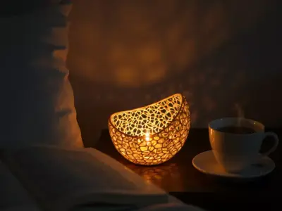 Decorative Candle Holder Lamp with Warm Glow 3D print model