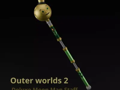 Outer Worlds 2 Deluxe Moon Man Staff   3D print model