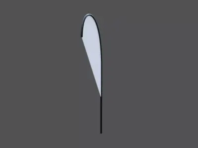Customizable Teardrop Flag Low-poly 3D model