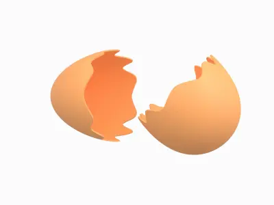 Egg Shell v1 002 Low-poly 3D model