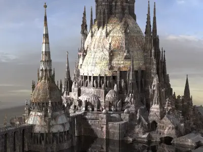 Twin serpant Grand temples Fortress Kit bash 3D model