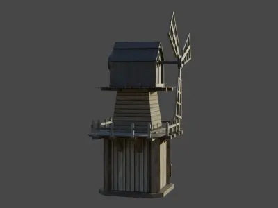 Windmill 3d model Low-poly 3D model