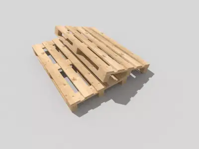 Wooden Pallet Low-poly 3D model