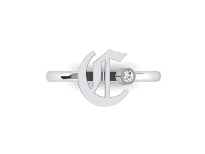 - Old English font ring C 3D print model