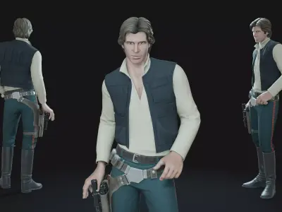 Han Solo Animation-Ready Smuggler Low-poly 3D model
