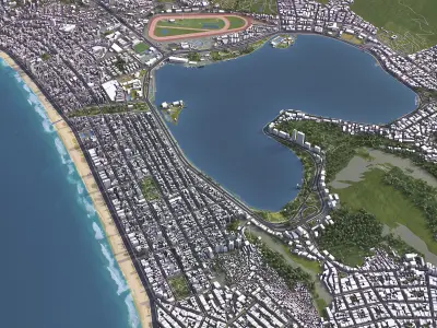 Ipanema - 3D City Model Low-poly 3D model