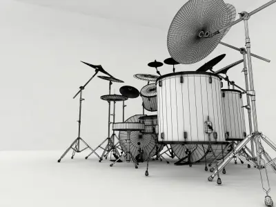 drums drum set 3D model