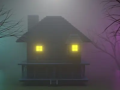 monster house Free low-poly 3D model