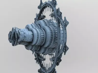Sci Fi Alien Mountain array 2 3D model