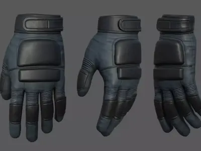 Gloves military combat scifi futuristic space human  Low-poly 3D model