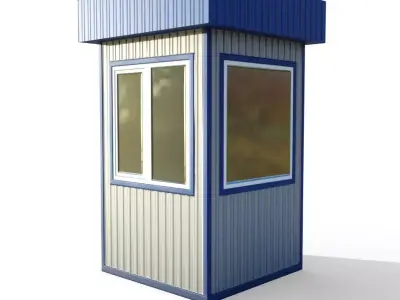 security booth Low-poly 3D model