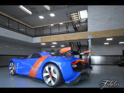 Garage 01 and Renault Alpine concept 3D model