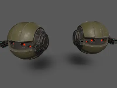 SciFi Drones Low-poly 3D model