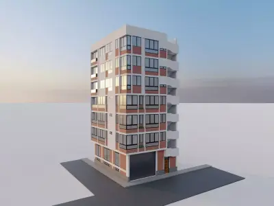 Building Model Design  Low-poly 3D model