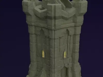 Dwarf Bombard Tower Tablotop Terrain 28 MM 3D print model
