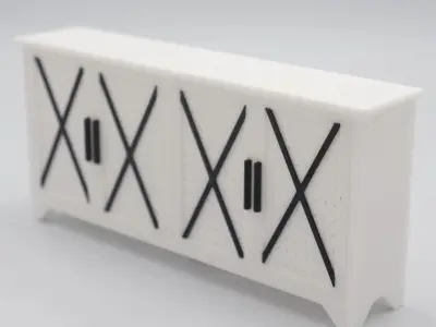 Living room cabinet with functional doors and shelves  3D print model
