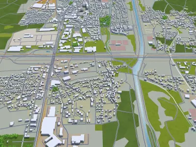 Saint Poelten Austria 30km Low-poly 3D model