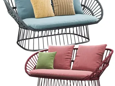 Cala 2 Seater Garden sofa By Kettal 3D model