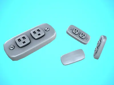 LIGHT SWITCHER 05 CARTOON STYLIZED Low-poly 3D model