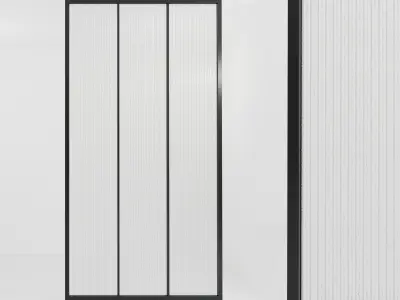 4 Glass partition door Set  9 partition models 3D Model Pack