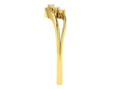 Light Weight Yellow Gold Diamond Ring  -R-4174 3D print model