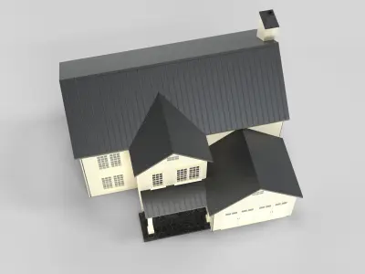 Cottage House Design 08T5  Low-poly 3D model