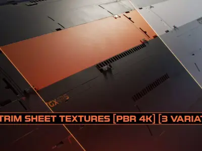 Sci fi Trim sheet textures 3 Variations  Texture