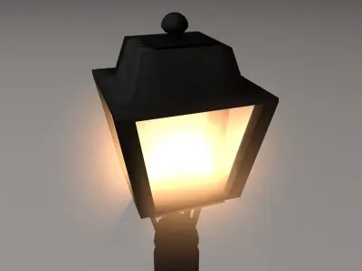 Medieval lamp post Free low-poly 3D model