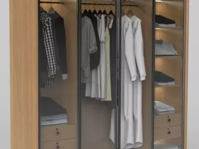 SLIDING DOOR WARDROBE  2100X2500X600MM  Low-poly 3D model