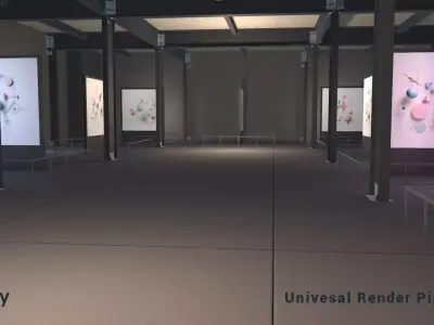 Modular Art Gallery 02 Unity Asset Low-poly 3D model