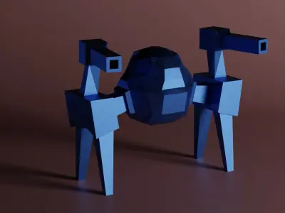 Leaf Blower Robot Low-poly 3D model