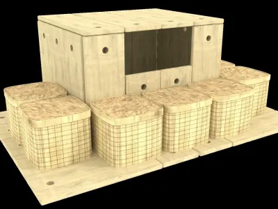 military assets Low-poly 3D model