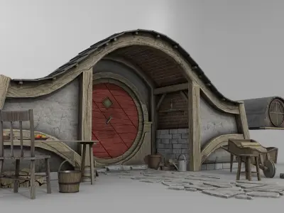 Halfling Home 3 Low-poly 3D model