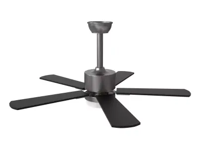 Ceiling Fan with Cylinder Light 3D model