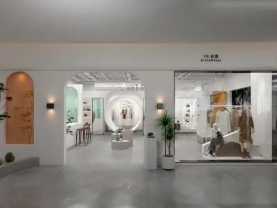 clothing store Low-poly 3D model