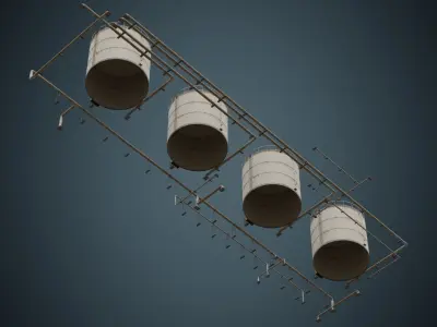 Refinery 1B Low-poly 3D model