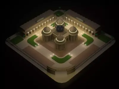 Arabic Masjid Palace M4 Low-poly 3D model