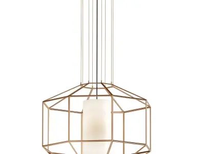 Silhouette 1 Light Gold Leaf Pendant 3D model buy