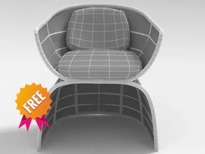 Crinoline C3P Armchair BebBitalia Free 3D model