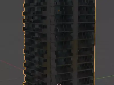 Building for City Town or Street Free low-poly 3D model