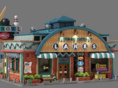 Cartoon House 02 3D model purchase