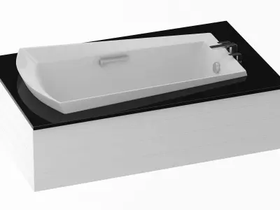 6 Bathtubs Collection bathtub with two faucets 3D model