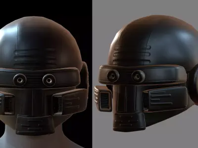 Gas mask helmet 3d model scifi Low-poly  Low-poly 3D model