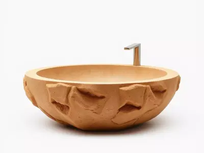 Textured Stone Basin model pack Low-poly 3D model