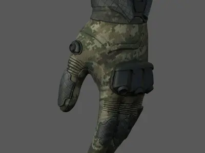 Gloves military combat soldier cyborg bike coloring Generic  Low-poly 3D model
