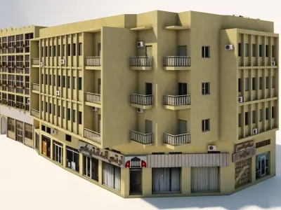 Qatar Building Apartment Low-poly 3D model