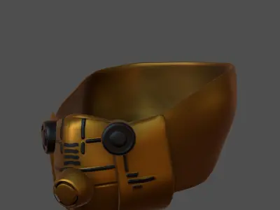 Gas mask helmet 3d model scifi Low-poly  Low-poly 3D model 214