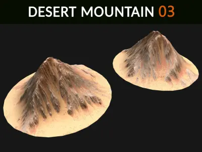  Desert Mountains Collection Low-poly 3D model