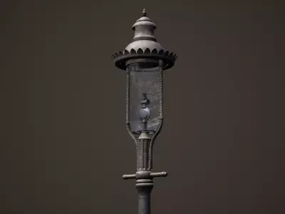 Gass lit Street light Low-poly 3D model