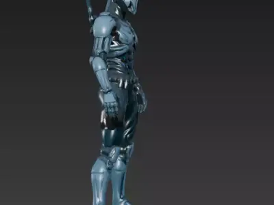 Biomechanical Assassin Futuristic Cyber Ninja 3D Character Model 3D model